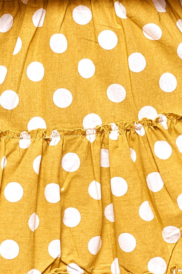 Alexi Polka Dot Mini Skirt Yellow Mustard by Selfie Leslie