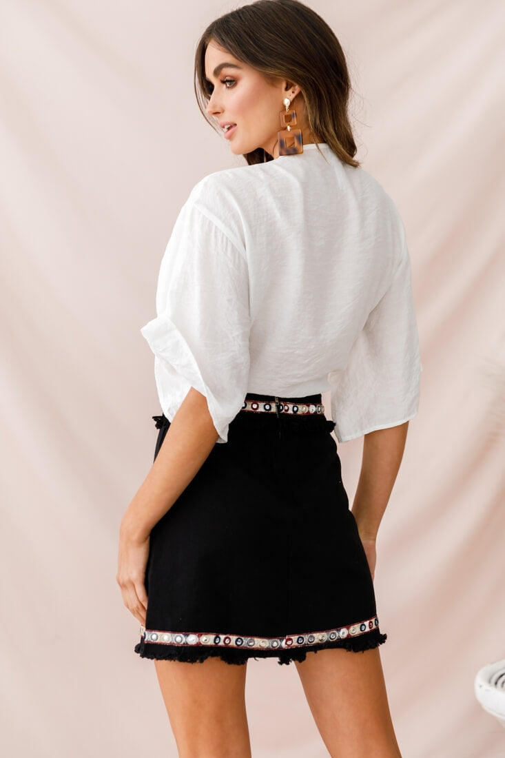 Inca Embellished Skirt Black by Selfie Leslie