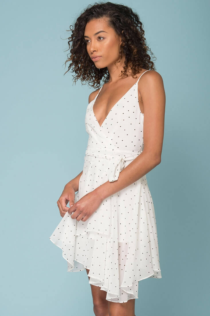 Miah Tied Waist Dress White by Selfie Leslie