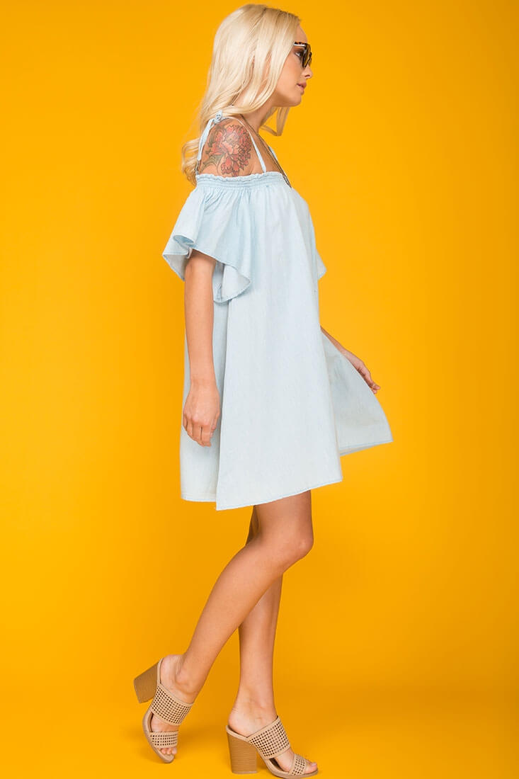 Farrah Loose Summer Dress Light Blue by Selfie Leslie