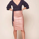 Noreiga Vegan Leather Mid-Length Skirt Blush
