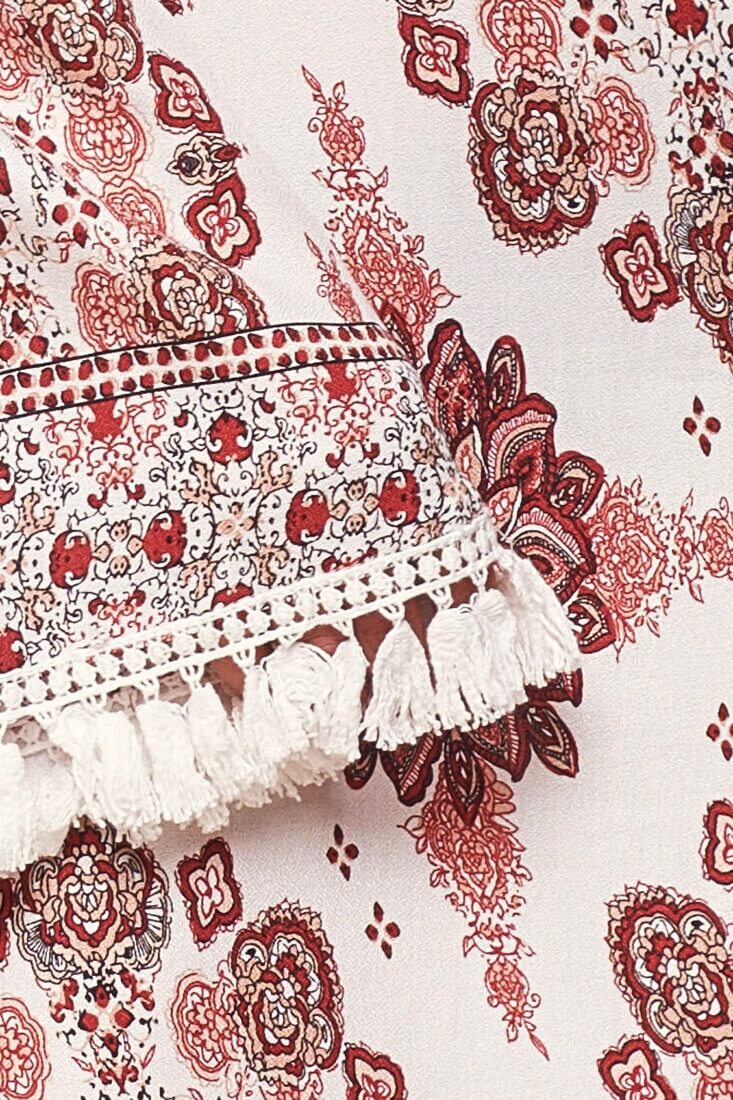 Sujata Bohemian Fringe Tunic Dress White by Selfie Leslie