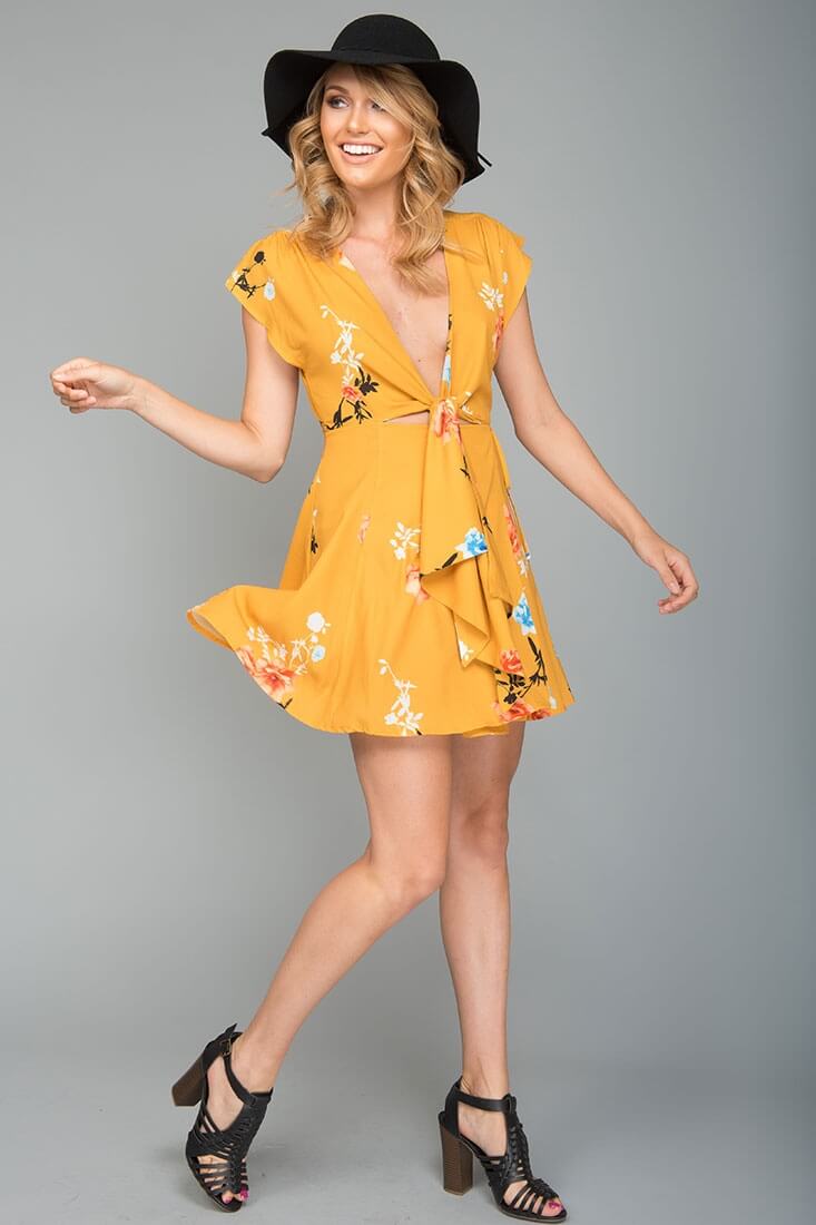 Lydia Casual Summer Dress Yellow Mustard by Selfie Leslie