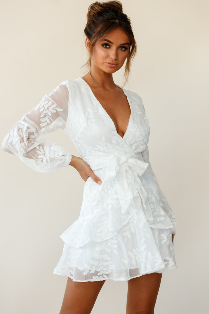 kerry layered balloon sleeve dress Kerry Layered Balloon Sleeve Dress Flower Pattern Beige