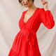 Rubi Textured Wrap Dress Red