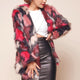 Ronan Faux Fur Multi-Print Coat Maroon