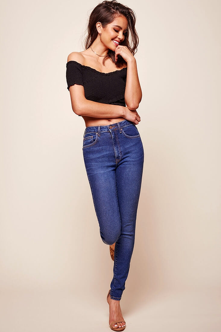 Tamieka Crossover Crop Top Black by Selfie Leslie