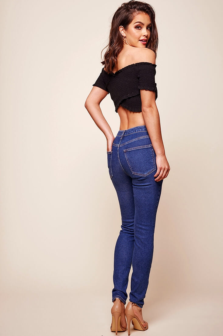 Tamieka Crossover Crop Top Black by Selfie Leslie