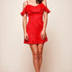 Sari Embroidered Ruffle Dress Red