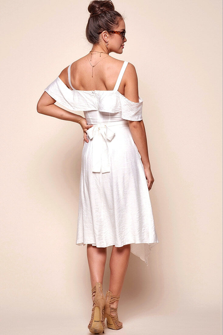 Adali Flowy Summer Midi Dress White by Selfie Leslie