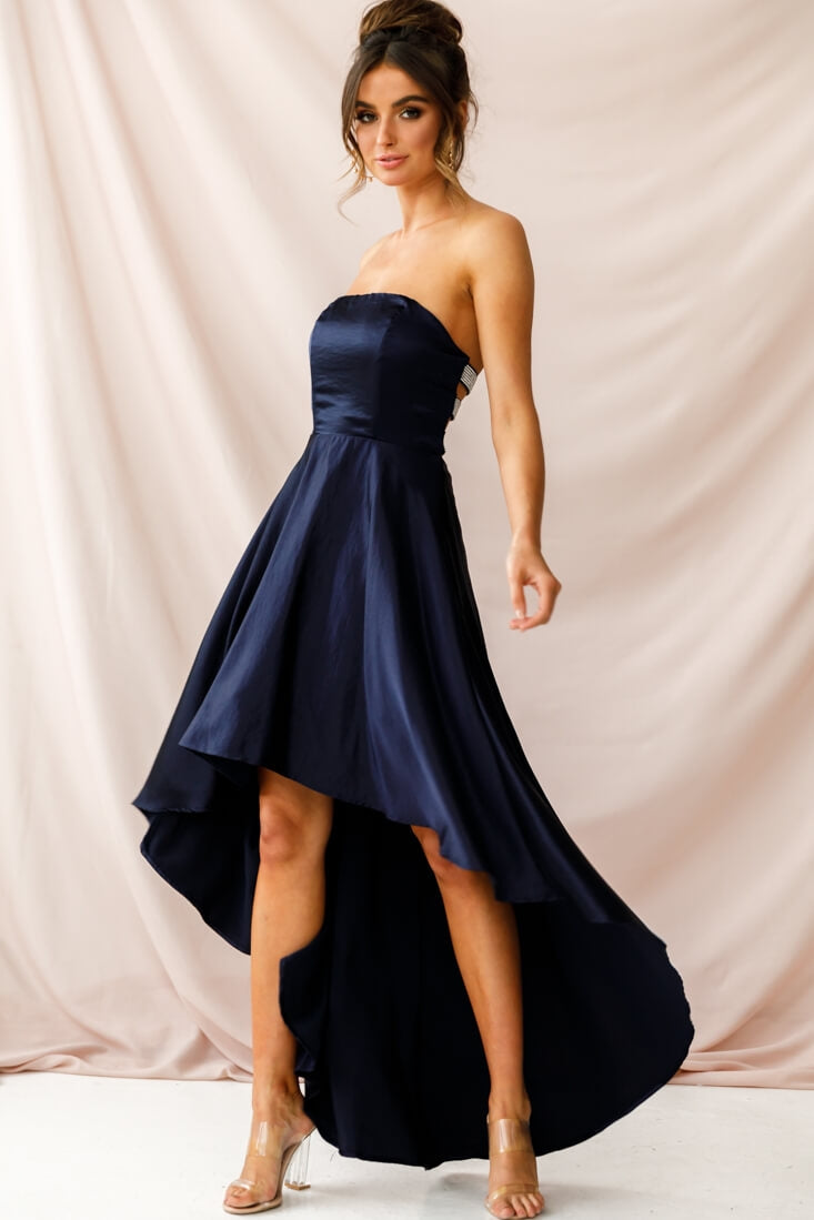 Belle Strapless High-Low Hem Dress Navy | Selfie Leslie Belle Strapless High-Low Hem Dress Navy | Selfie Leslie