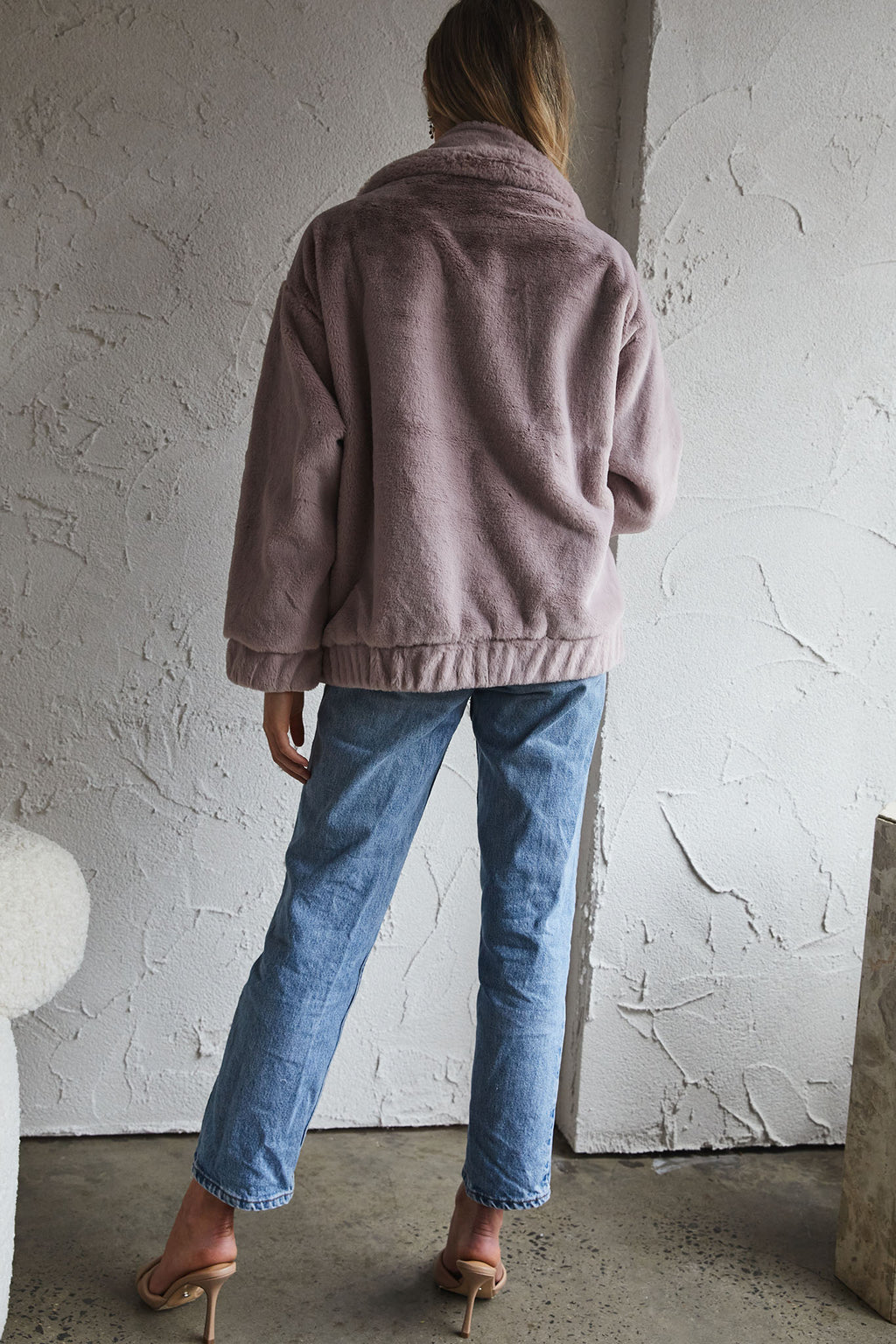 Chamonix Collared Zip Front Jacket Mauve by Selfie Leslie