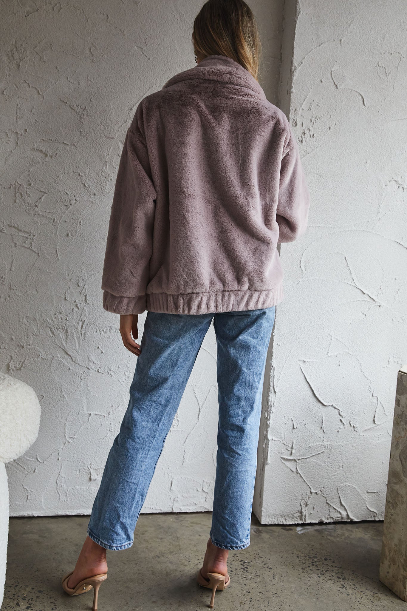 Chamonix Collared Zip Front Jacket Mauve by Selfie Leslie