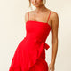 Pepita Cami Strap Wrap Dress Red