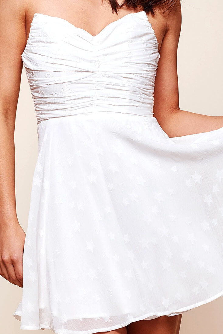 Tinseltown Ruched Party Dress White by Selfie Leslie