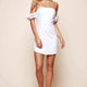 Rosita Off Shoulder Ruffle Sleeve Dress White