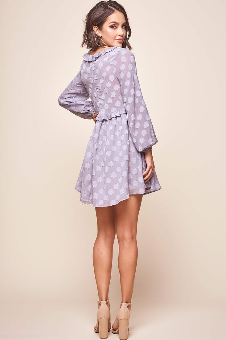 Cutie Pie Long Sleeve Babydoll Dress Grey by Selfie Leslie