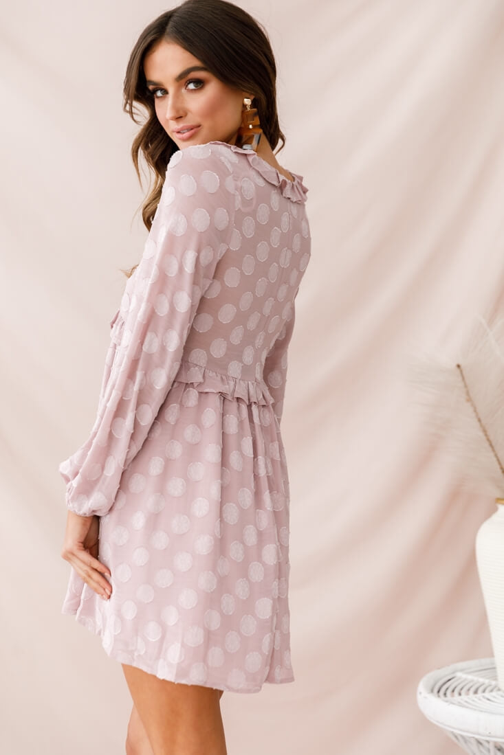Cutie Pie Long Sleeve Babydoll Dress Mauve– Selfie Leslie