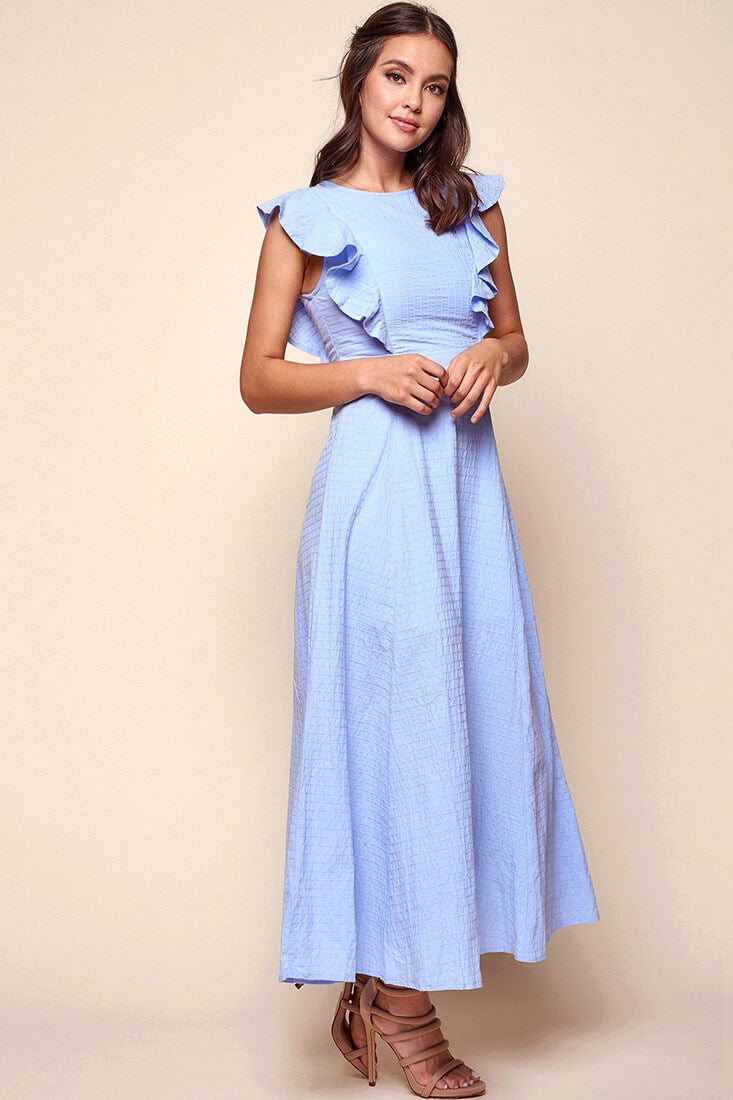 Kindall Classic Casual Dress Steel Blue by Selfie Leslie