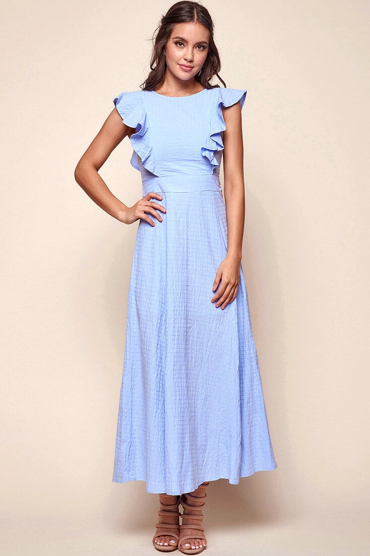 Kindall Classic Casual Dress Steel Blue by Selfie Leslie