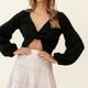 Adore Back-To-Front Twist Knit Crop Top Black