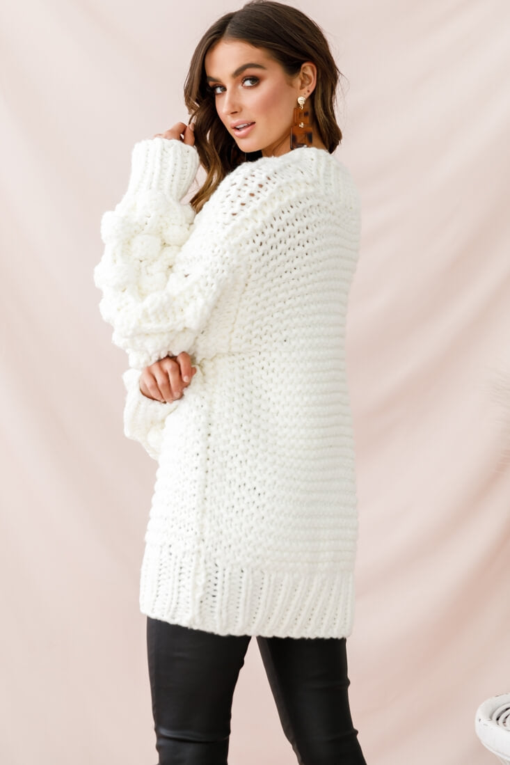 Moscow Chunky Knit Oversized Sweater White by Selfie Leslie