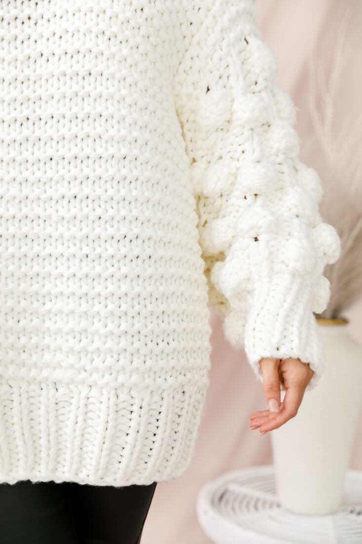 Moscow Chunky Knit Oversized Sweater White by Selfie Leslie