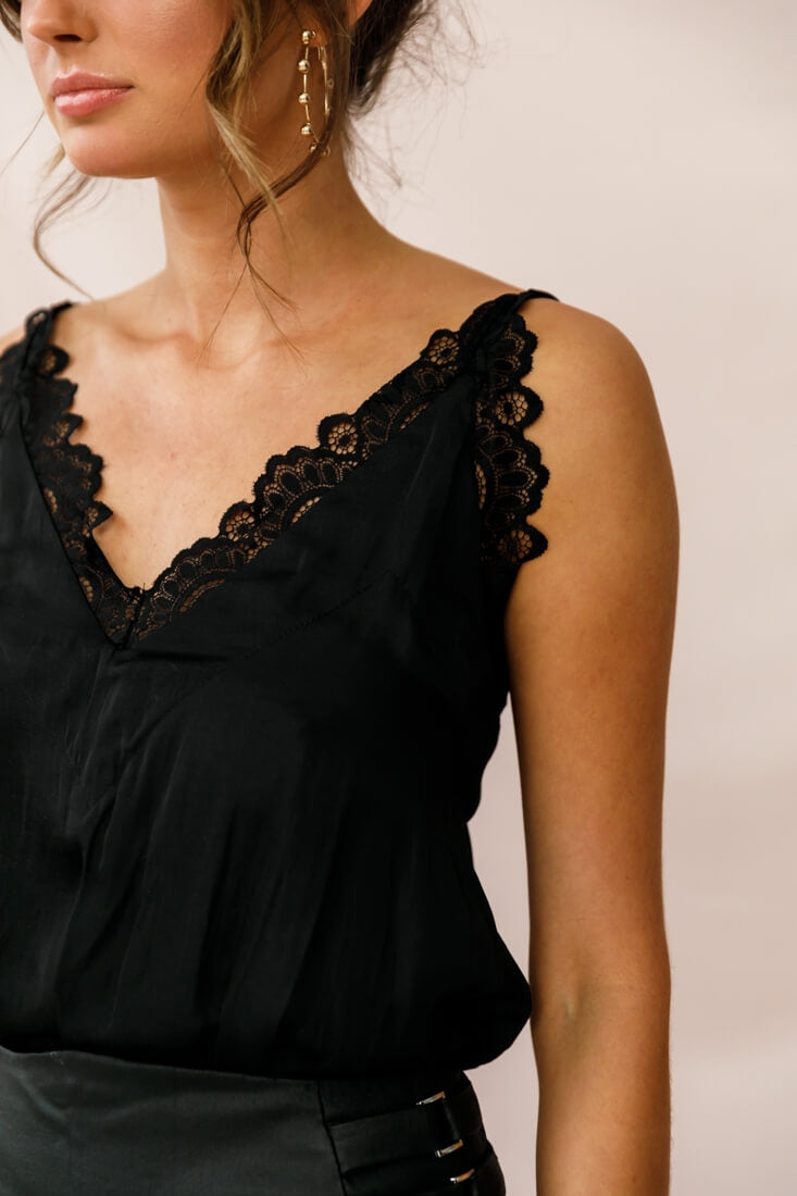 Brooklyn Camisole Sexy Lace Bodysuit Black by Selfie Leslie
