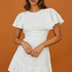 Isabelle Angel Sleeve Empire Dress White