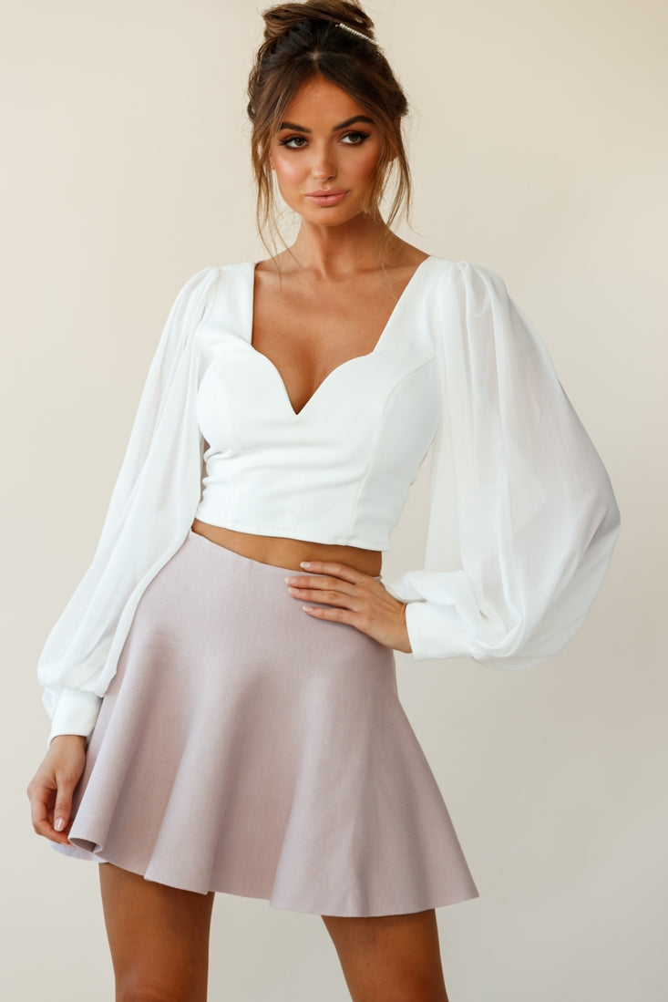 Romance Novel Sweetheart Neckline Open Back Top White by Selfie Leslie