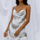 Show Me Love Cowl Neck Mini Dress Sequin Swirl White