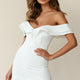 Good Reviews Off-Shoulder Ruffle Mini Dress White