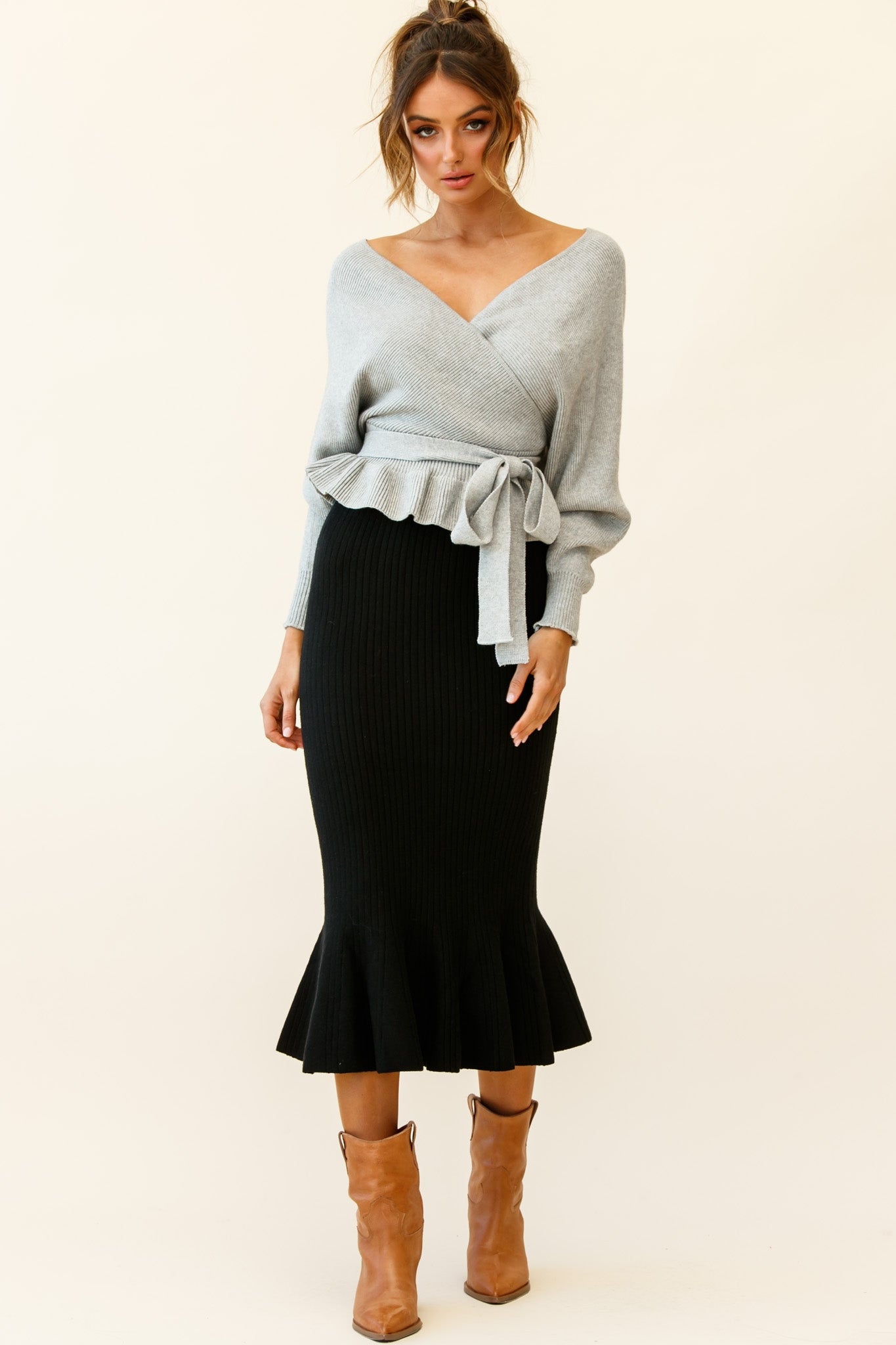 Amara Long Sleeve Knit Top Mustard