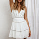 Charis Braided Trim Mini Dress Textured White