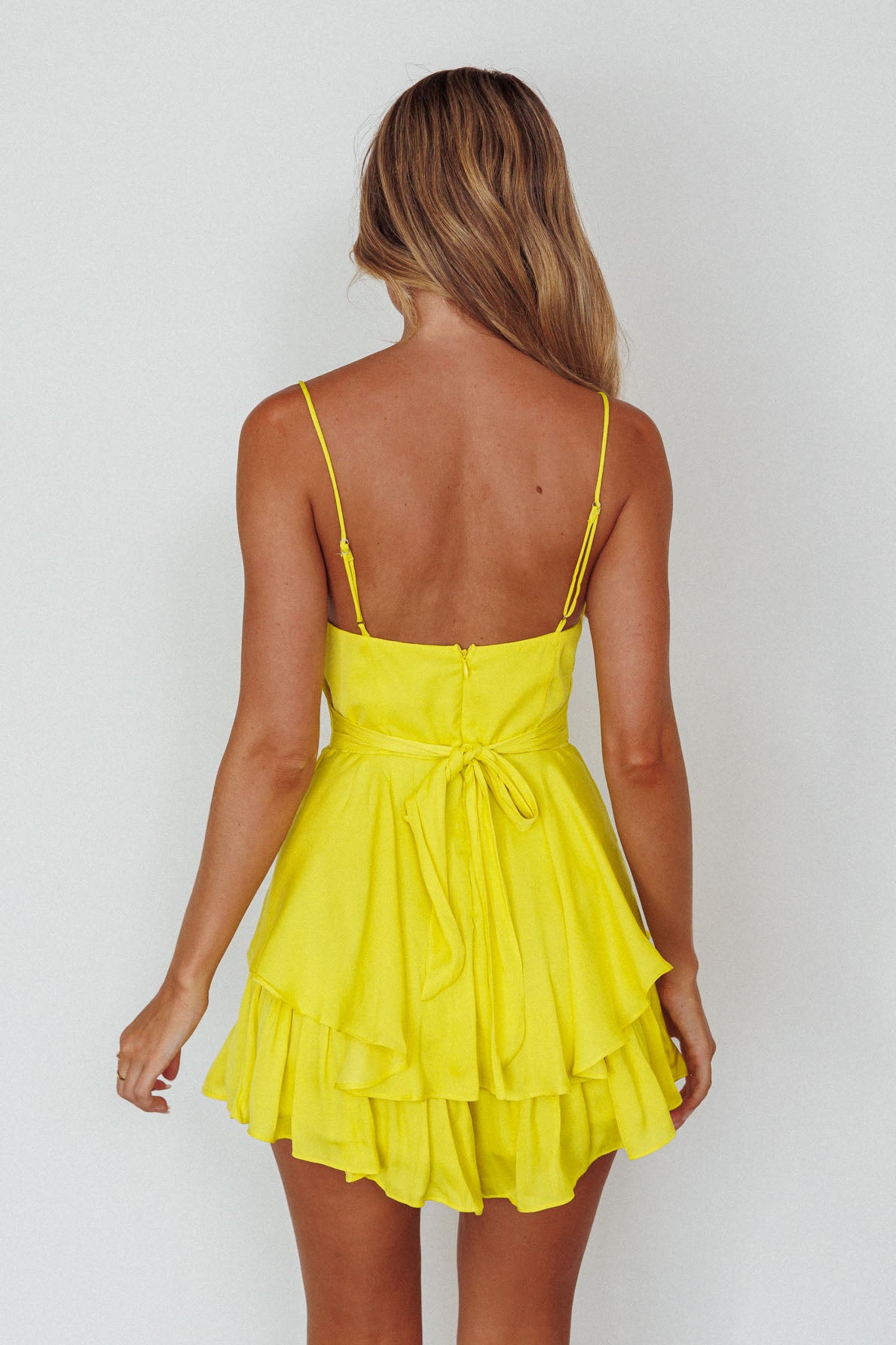 Well Versed Cowl Neck Flounce Romper Yellow by Selfie Leslie