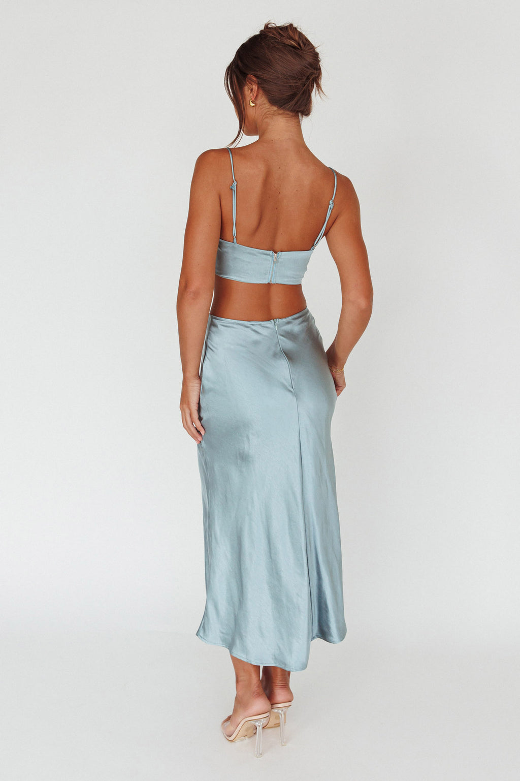 Well Versed Split Midi Skirt Sage by Selfie Leslie