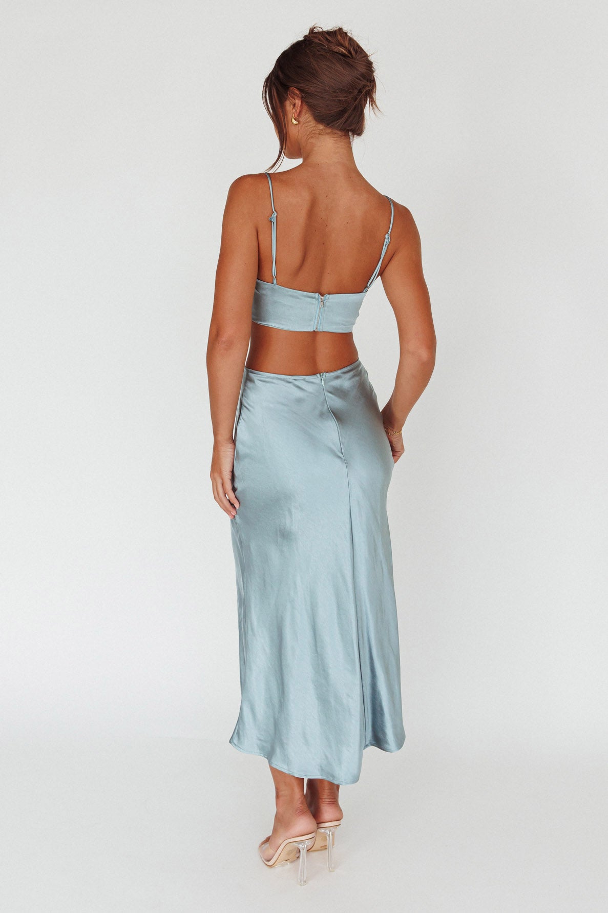 Well Versed Split Midi Skirt Sage by Selfie Leslie