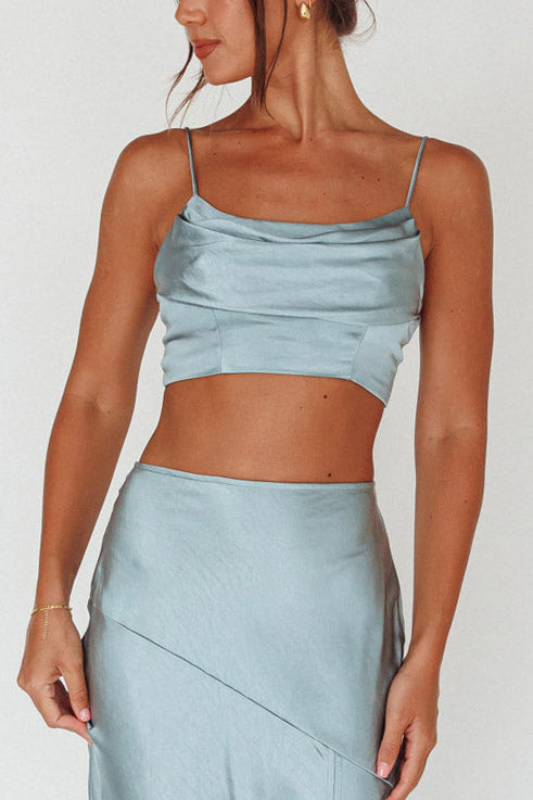 Well Versed Crop Top Sage by Selfie Leslie