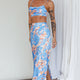 Well Versed Maxi Skirt Abstract Blue
