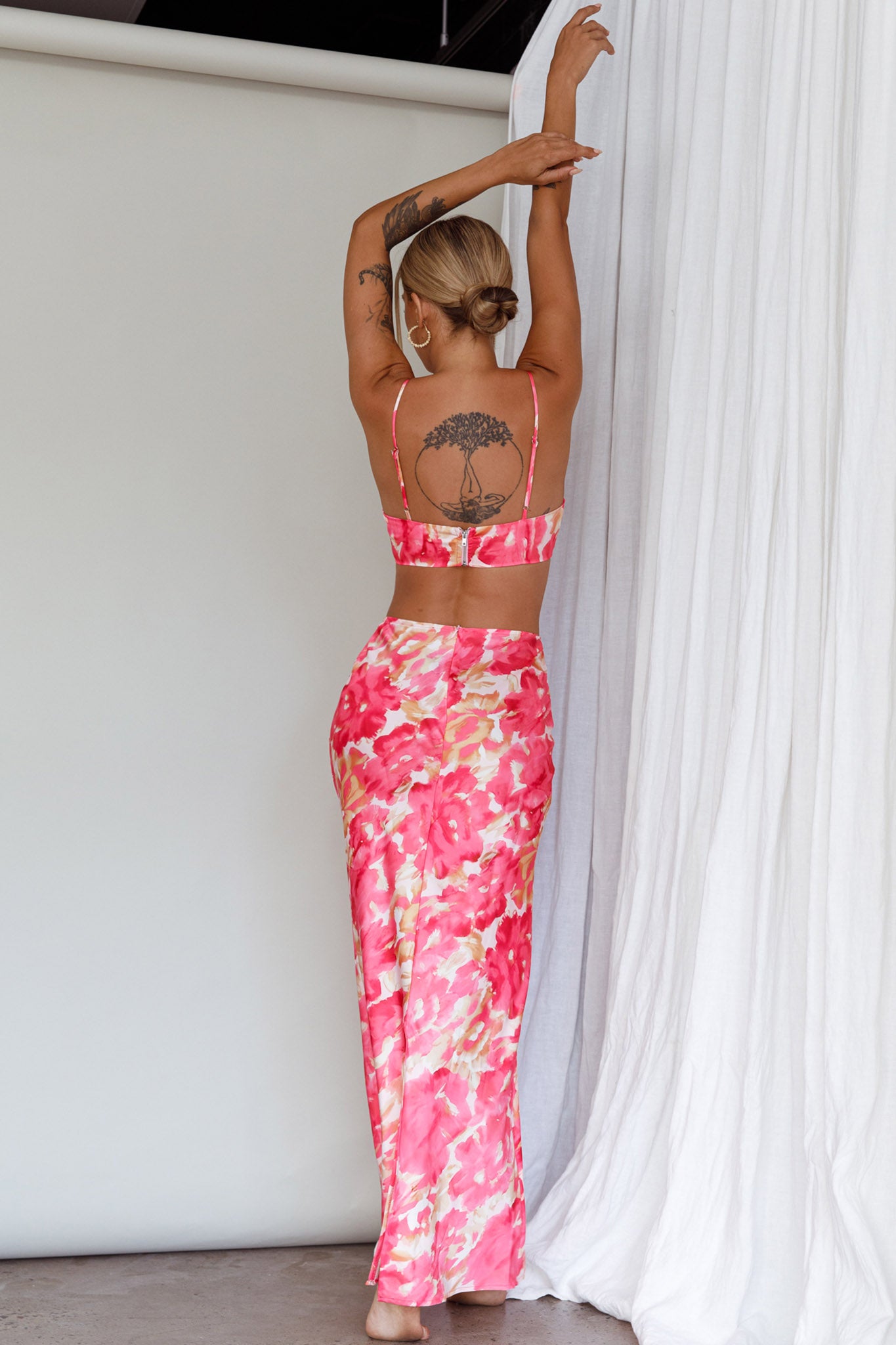 Well Versed Crop Top Abstract Pink by Selfie Leslie