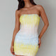 Atlanta Strapless Sequin Mini Dress Gradient Lemon