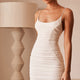 Nashville Ruched Bodycon Mini Dress White