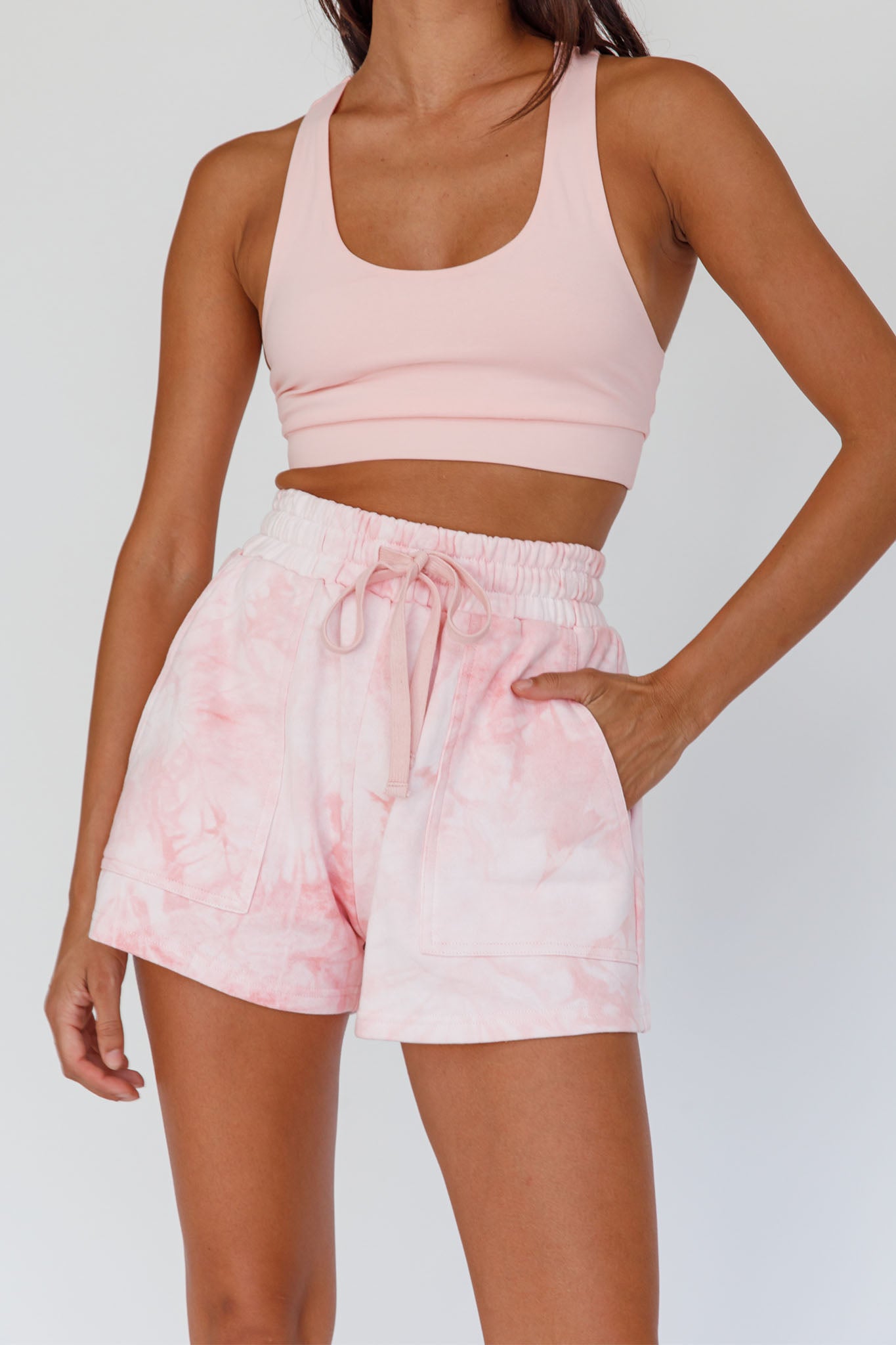 Serene Racerback Crop Top Pink by Selfie Leslie