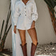 New Day Long Sleeve Button-Up Romper White