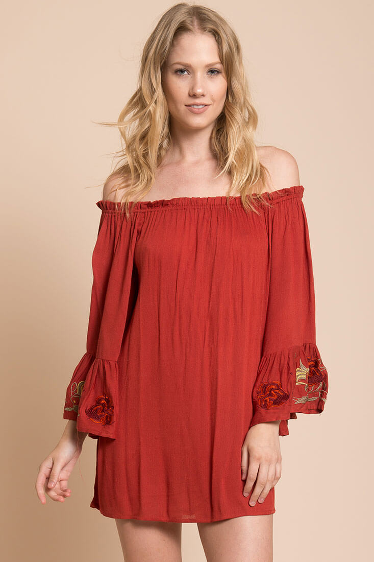 Aubree Loose Dress Rust by Selfie Leslie