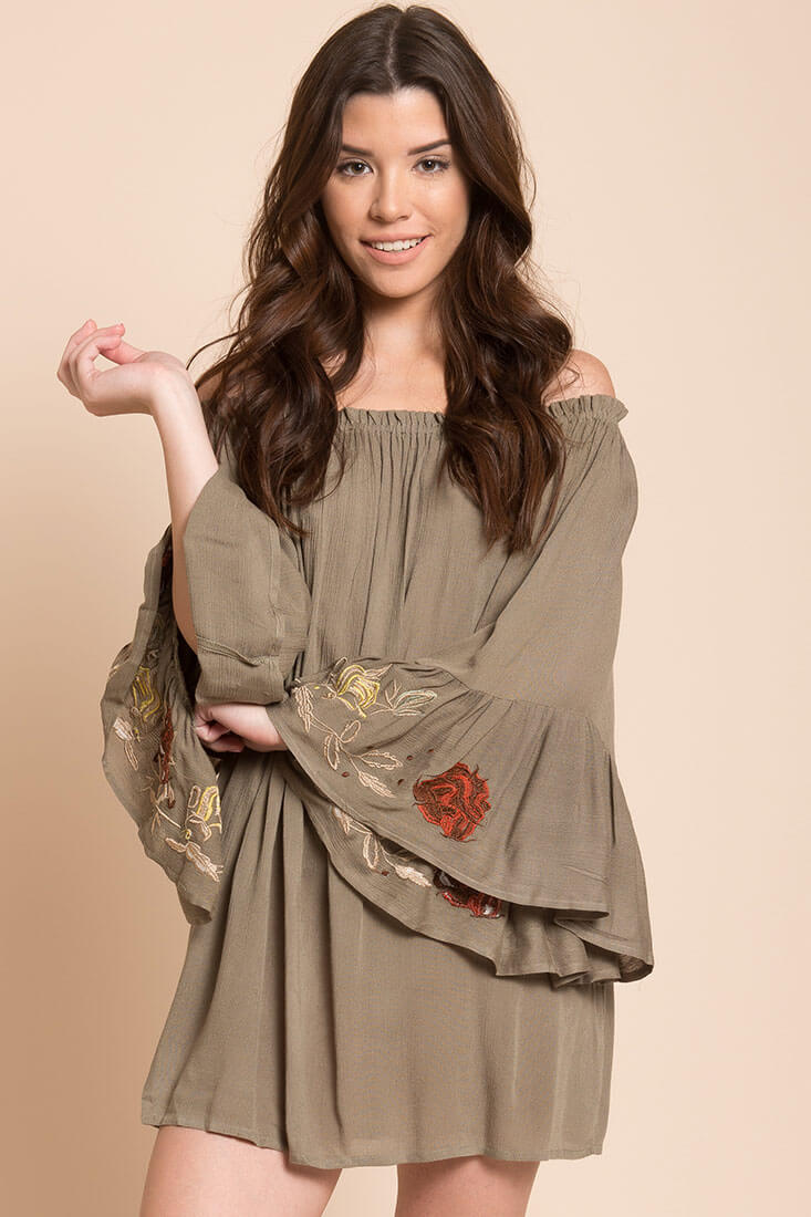 Aubree Loose Dress Olive by Selfie Leslie