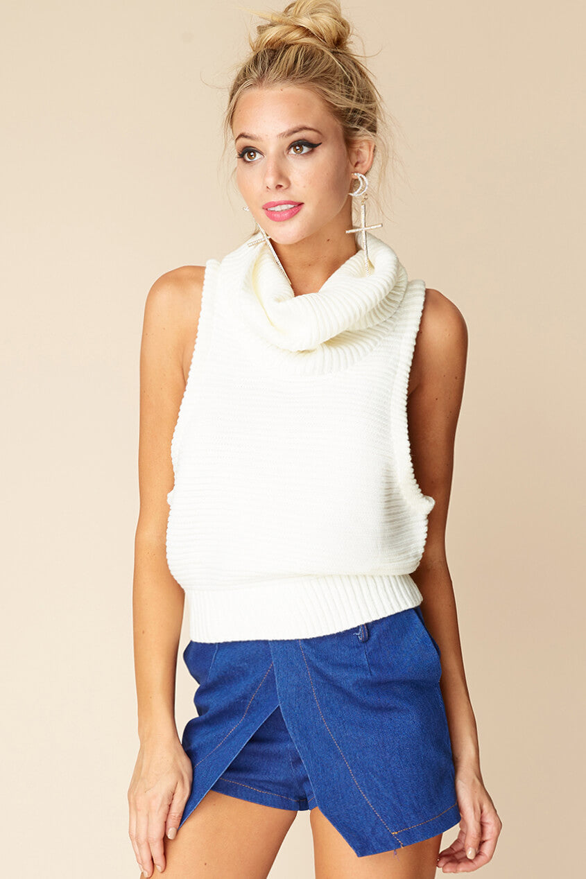 Jenny Sleeveless Cowlneck White by Selfie Leslie