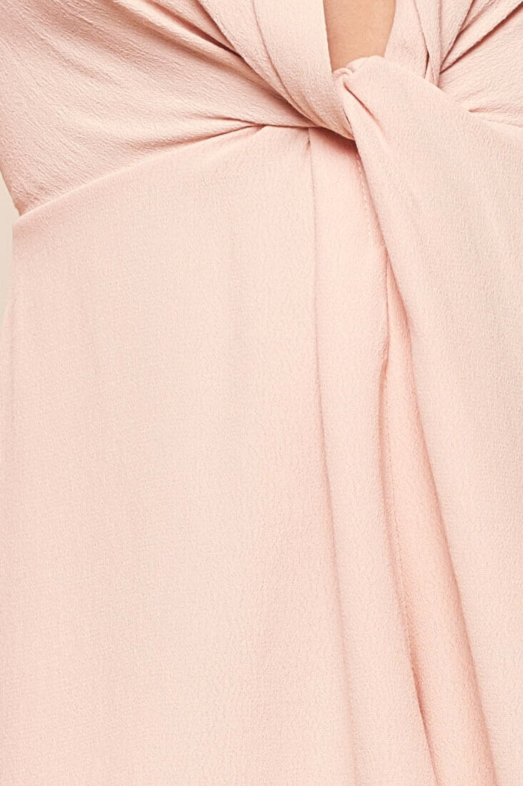 Nastasya Long Sleeved Plunging Neckline Dressy Romper Pink by Selfie Leslie