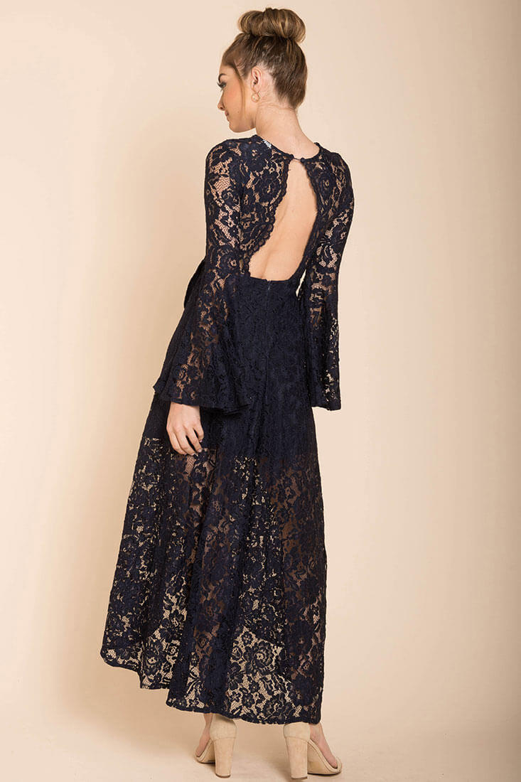 Aviva Gypsy Glam Maxi Dress Navy Selfie Leslie Aviva Gypsy Glam Maxi Dress Navy Selfie Leslie