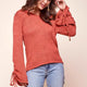 Cairo Knitted Long Tie Sleeved Top Rust